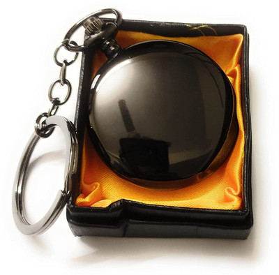 gtrp A-Antique Black Metallic Theme Vintage Gandhi Style Pocket Watch Keychain Key Chain