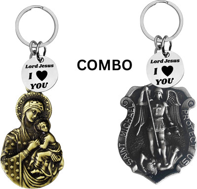 M Men Style Lord Jesus Keychain Combo– Sacred Heart Religious Keyring Set SkeyCom639-646 Key Chain