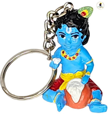 Go Vrinda Studio Makhan Krishna Keychain | Idol | PVC Key Chain