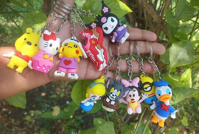 Newview Kids big Cartoon Rubber Keychain Multicolored Key Chain