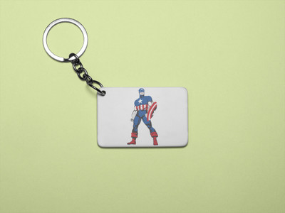 Rushaan Captain America young version - Printed acrylic animated Keychain(Pack Of 2) Key Chain