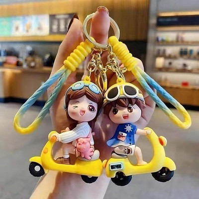 SRG Cute rubber Yellow Scooter Keychain with Hook Pack of 2 Key Chain
