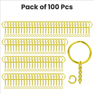 Niraft 100 Pcs Keychain Rings with 100 Jump Rings , Best for Resin Art & Handmade Gifts Key Chain