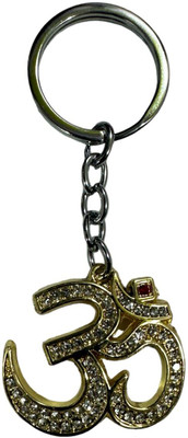 Prozin Enterprises Diamond Studded Hindu Religious Symbol OM Key Chain