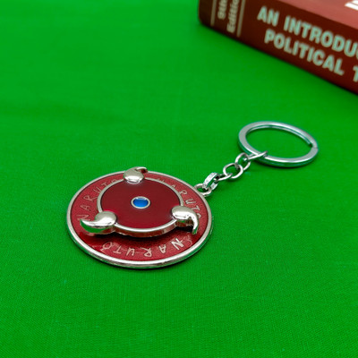 DOKCHAN Naruto Anime red uchiha Sharingan Design Revolving Logo Keychain | Key ring Key Chain