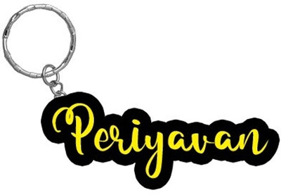SY Gifts Periyavan Name Black Yellow Name Keychain Key Chain