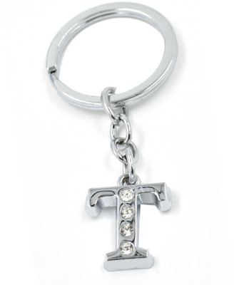 Meeko.com Alphabet T Metal Key Chain For Unisex with attractive Diamond Key Chain