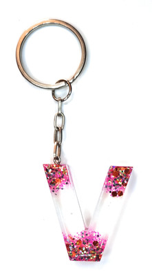 Swasti RESIN GLITTER KEYCHAIN-V Key Chain