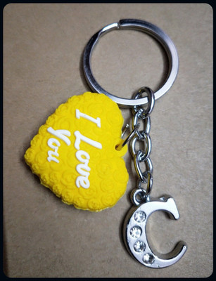 Meeko.com Heart With C Letter Bike Key Chain 01-A Key Chain