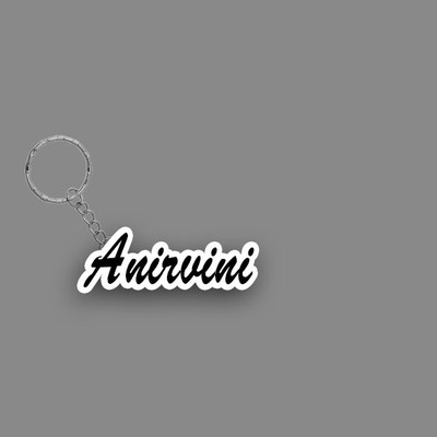 SY Gifts SYG Anirvini Name Keychain White And Black Key Chain