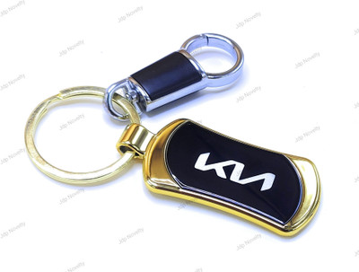 Jdp Novelty Premium Quality Metal Keychain with Hook Black Gold Colour With Car Logo. Key Chain