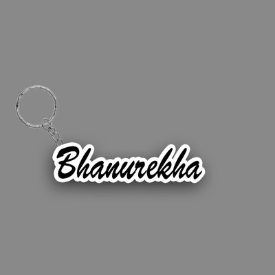 SY Gifts SYG Bhanurekha Name Keychain White And Black Key Chain