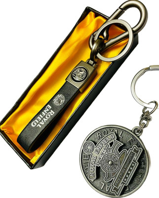 BBG NEW_Royal Bike Rotating & strap metal hook keychain set keyring for bikes Key Chain