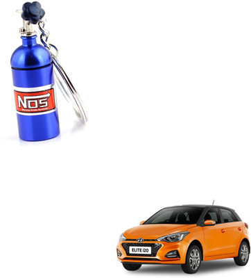 SEMAPHORE NOS Bottle Keychain Pill Box Storage Key Ring Blue for Hyundai Elite i20 Key Chain