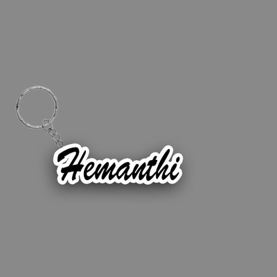 SY Gifts SYG Hemanthi Name Keychain White And Black Key Chain