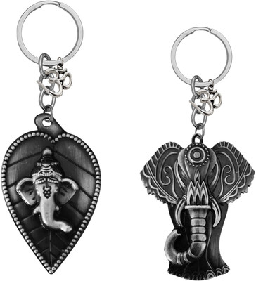M Men Style Lord Ganesha Om Metal Key Ring – Keychain for Car, Bike & Office Skey594-616 Key Chain