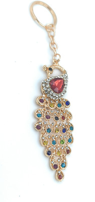 Sbb Novelty Get any Random Colour of this Crystal Rhinestone Alloy Metal Peacock Shape Key Chain