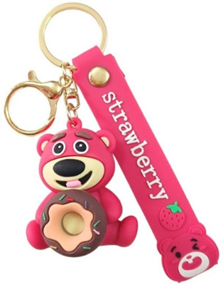 PEARLISH Cute Teddy Bear Keychain with Donut Key Chain