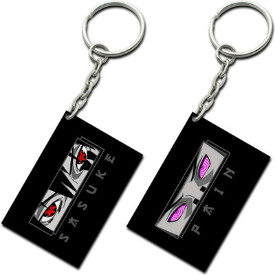 Erakill Premium Keychain (Pack of 2) Anime Sasuke Pain Eye Printed For Bike, Car, Home Key Chain