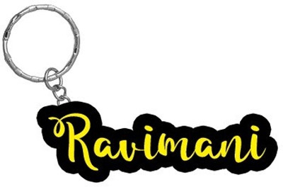 SY Gifts Ravimani Name Black Yellow Name Keychain Key Chain