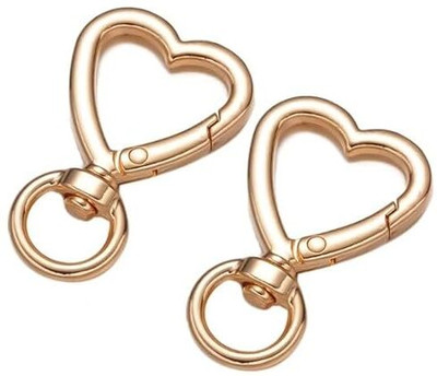 Tia Golden Heart Spring Ring with Swivel Ring-40mm Key Chain