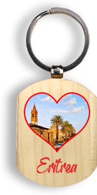 Regalocasila Beautiful Eye Catching Souvenir Tourism Natural Wooden Eritrea Tourist Keyring Key Chain