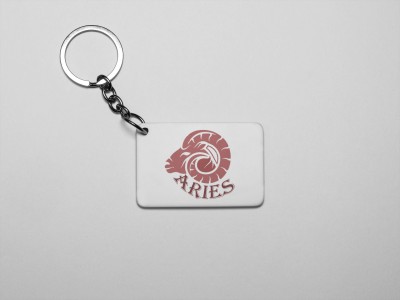 Rushaan Aries symbol, (BG chocolate) - Printed Acrylic Keychains(Pack Of 2) Key Chain