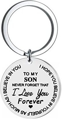 KiaNic To My Son Keychain from Dad Mom Inspirational Gift Key Chain