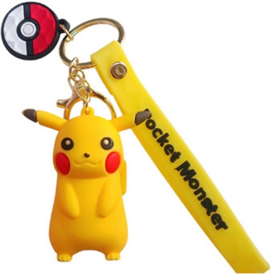 PEARLISH Pikachu Pokemon Premium Quality Rubber Keychain Key Chain