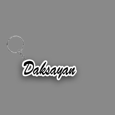 SY Gifts SYG Daksayan Name Keychain White And Black Key Chain