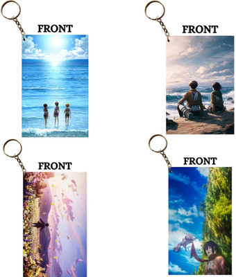 Hariyaali Enterprises LLP Attack On Titan Unique Style 4 Keychain Combo Key Chain