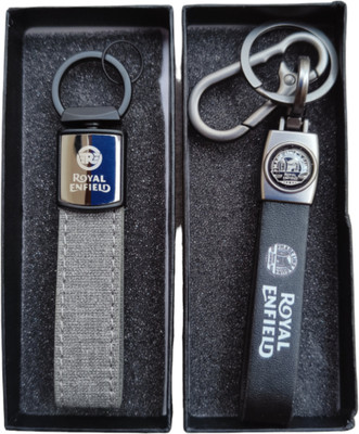 JNV Multicolour Leather Keychain Compatible With ROYAL ENFIELD Bikes (Pack Of 2) Key Chain