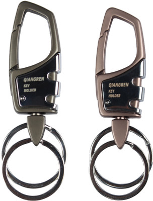 StealODeal Pink & Black Metal Hook Keychains with Rings Keychain Holder for Bikes Car Key Chain