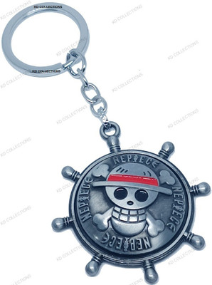 kd collections KD-656GR - Anime Skull Ship Steering Wheel Revolving Rotating Keychain Key Chain