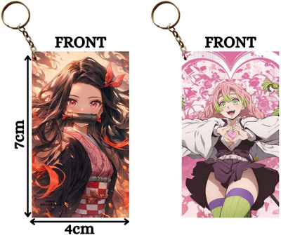 Hariyaali Enterprises LLP Demon Slayer NEZUKO HAIR WAVES X MITSURI HEART BEAT Unique Style 2 pcs Combo Key Chain