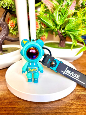 THEVIRAA 3D Astronaut Blue Cool Snap Hook Key Chain