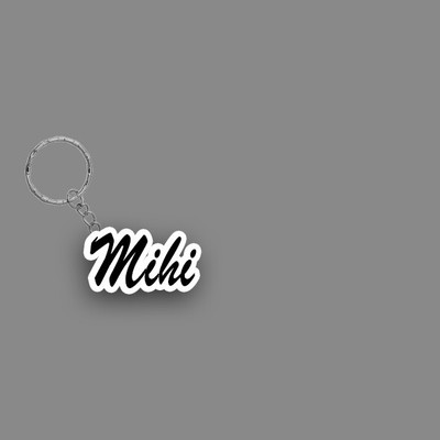 SY Gifts SYG Mihi Name Keychain White And Black Key Chain