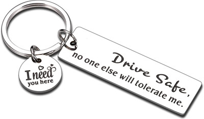 NEnterprise Hubby Birthday Presents Cute Drive Safe Keyring from Wife Key Chain