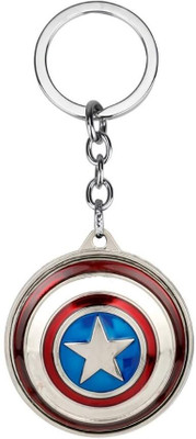 Goness Oripower Captain America Shield Keychain Heavy Metal Keyring, Rotating Sliver Key Chain