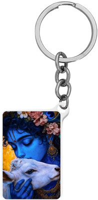 M Men Style Religious Lord Shri Krishna Keyring Keychain Blue SKey2025232 Key Chain