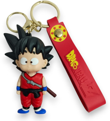 Darkleene collection Big Size Goku Rubber Keychain & Keyring Black Hair Key Chain