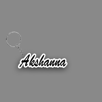 SY Gifts SYG Akshanna Name Keychain White And Black Key Chain