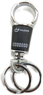 Altrona Yilong Premium Metal Keychain with Double Ring & Locking Hook Keyring(Black) Key Chain