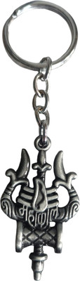 RINKON Lord Shiva Adiyogi Mahadev Sivan Mahakal Trishul Agni Damru Shape metal keyring Key Chain