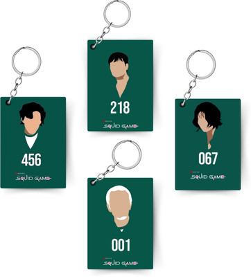 adrailstore Premium (Pack of 4) Squid Game Keychain | Acrylic Keychain Key Chain