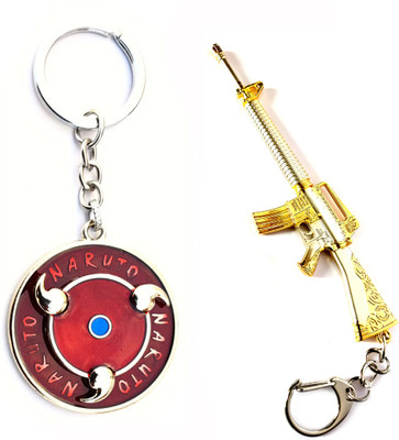 ShopTop Naruto spinning rotating keychain and PUBG Gold-AK47 Key Chain