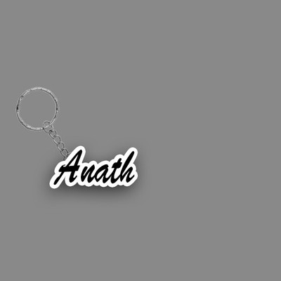 SY Gifts SYG Anath Name Keychain White And Black Key Chain