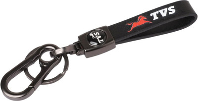 K C Classic Leather TVS Logo Keychain & Keyring with hook 1pcs Key Chain