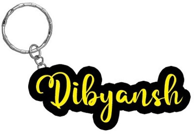 SY Gifts Dibyansh Name Black Yellow Name Keychain Key Chain