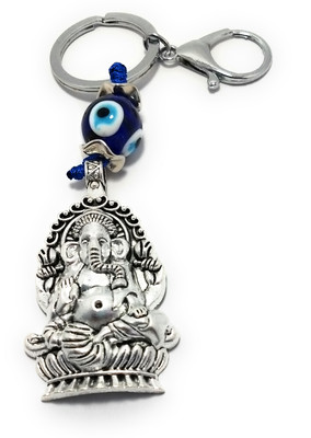 High Choice Lord Ganesha or Ganpati or Ganesh with Evil Eye Hook Metal Key Chain
